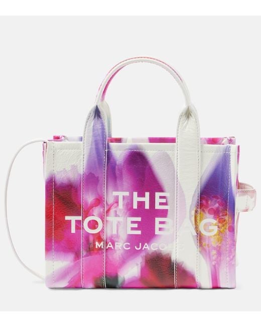 Marc Jacobs Pink Future Floral Small Leather Tote Bag