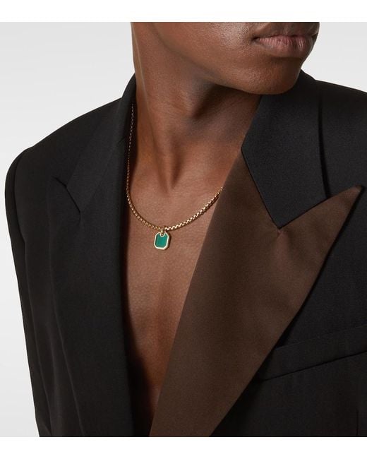 David Yurman Green Amulet 18Kt Pendant With Malachite for men