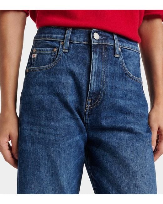 Jeans Barrel Hattie Crop De Tiro Alto AG Jeans de color Blue