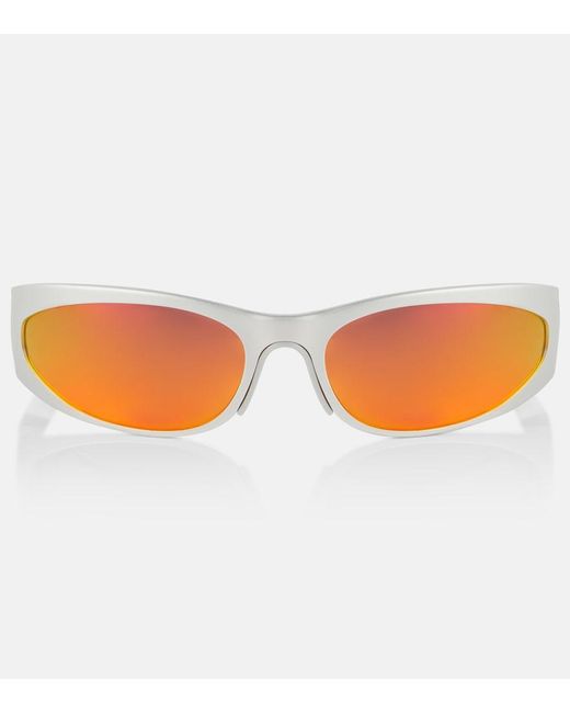 Balenciaga Orange Reverse Xpander Oval Sunglasses