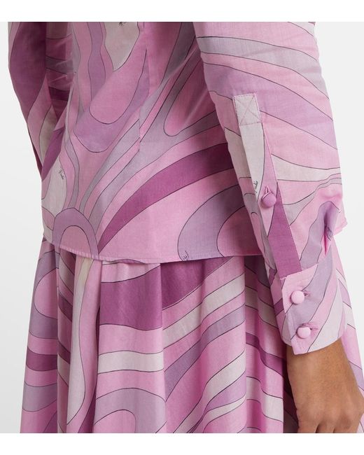 Emilio Pucci Pink Orchidee Cotton Muslin Shirt