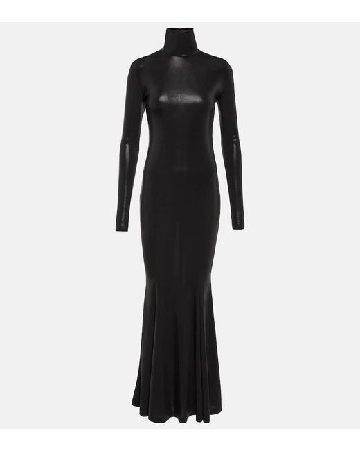 Vestido largo de lame Norma Kamali de color Black