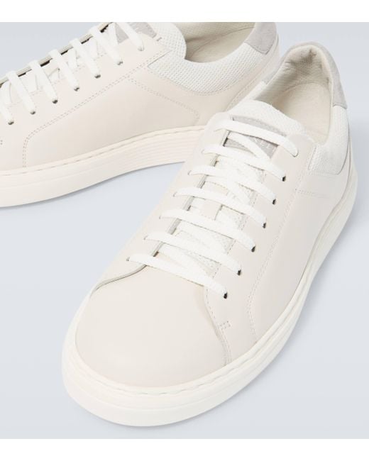 Brunello Cucinelli White Leather Sneakers for men