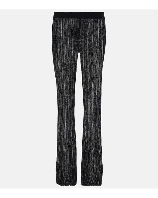 Petar Petrov Black Giulio Ribbed-Knit Flared Pants
