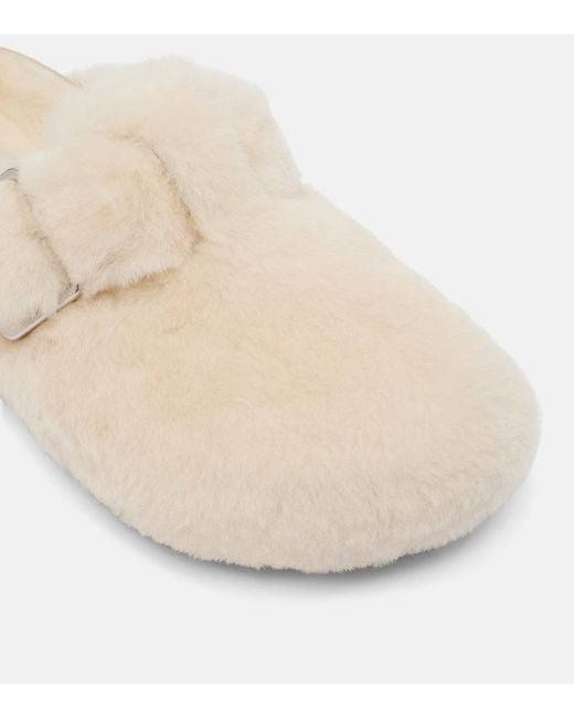 Birkenstock Natural Boston Shearling Clogs
