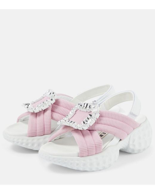 Roger Vivier Pink Viv' Run Light Sandals