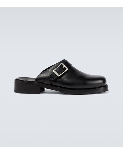 Our Legacy Black Camion Leather Mules for men