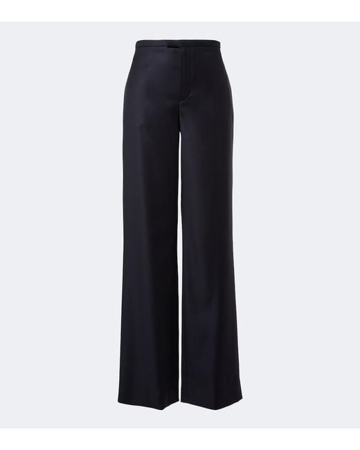 Gucci Blue Wool Wide-Leg Pants