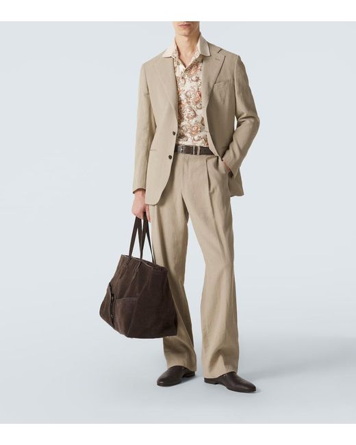 Etro Natural Paisley Cotton Pique Polo Shirt for men