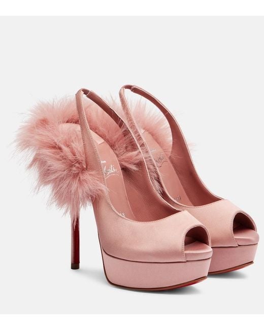 Christian Louboutin Pink Marianne 160 Crepe Satin Peep-Toe Pumps