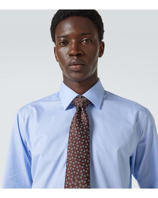 Charvet Brown Silk Jacquard Tie for men