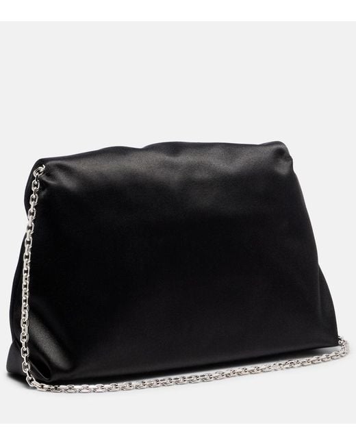 Roger Vivier Black Efflorescence Mini Satin Clutch