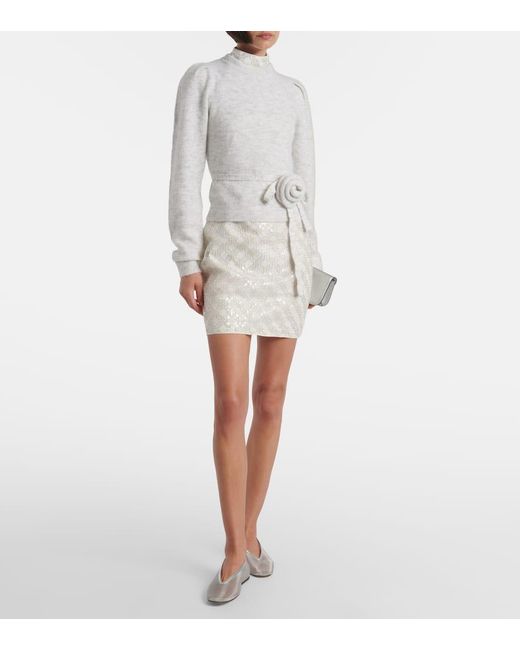 ROTATE BIRGER CHRISTENSEN White Wool And Alpaca-Blend Sweater