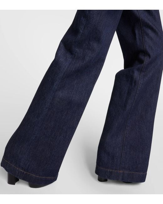 Dolce & Gabbana Blue High-rise Flared Jeans
