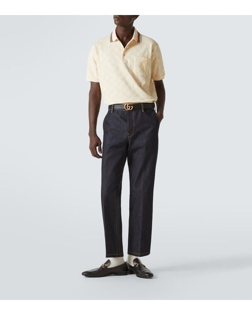 Polo De Piqué De Algodón Con Gg, Talla Gucci de hombre de color Natural