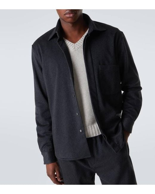 Saman Amel Black Cashmere Overshirt for men