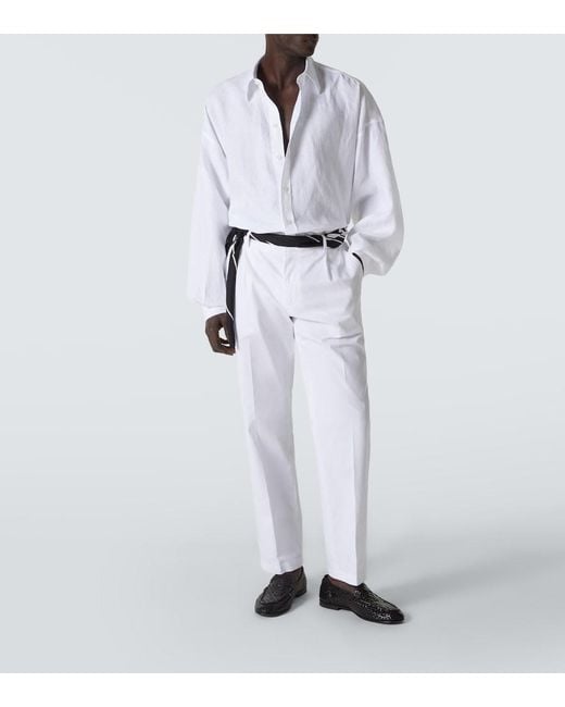 Dolce & Gabbana White Cotton Chinos for men