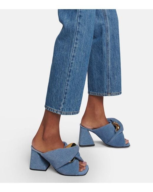 J.W. Anderson Blue Chain And Twist Denim Mules