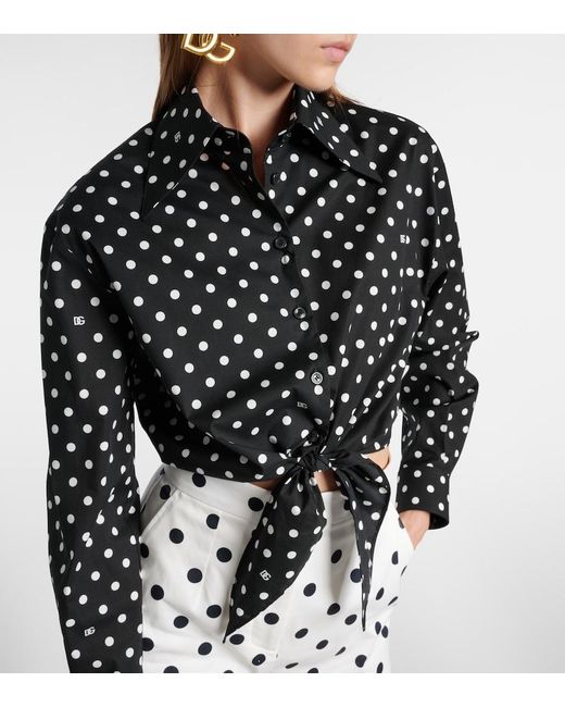 Dolce & Gabbana Black Dots Print Cotton Shirt