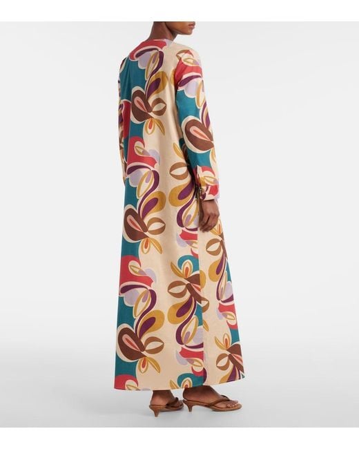 Adriana Degreas White Printed Cotton-Blend Kaftan