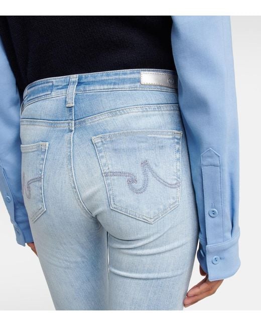 AG Jeans Blue Split Cuff Skinny Jeans