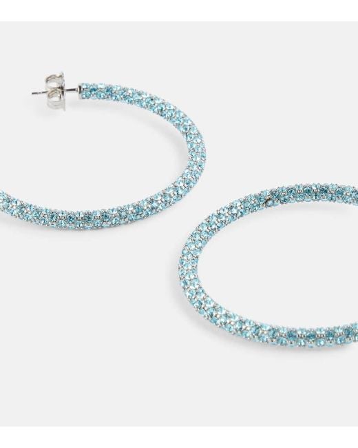 AMINA MUADDI Blue Cameron Crystal-embellished Earrings