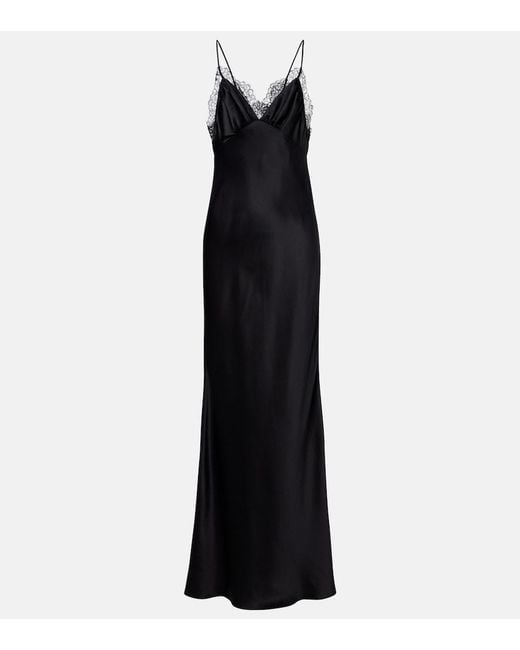 Nili Lotan Black Sylas Silk Satin Gown