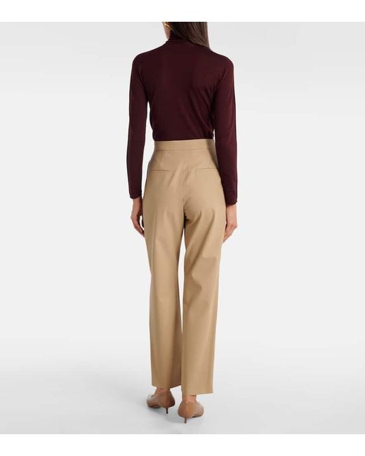Max Mara Natural Schmale Hose Dede Aus Baumwolle