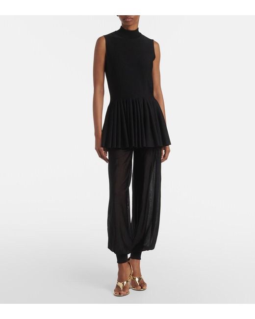 Alaïa Black High-Rise Pants