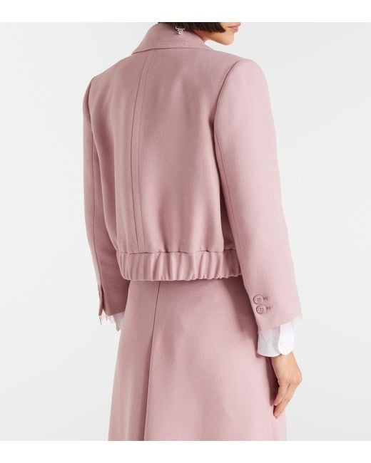 Dorothee Schumacher Pink Layered Coolness Organza-Trimmed Cropped Jacket