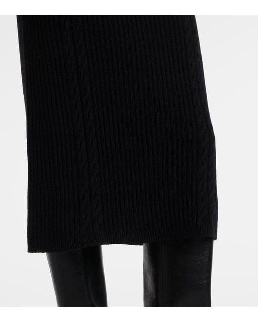 Max Mara Black Zelanda Wool And Cashmere Midi Dress
