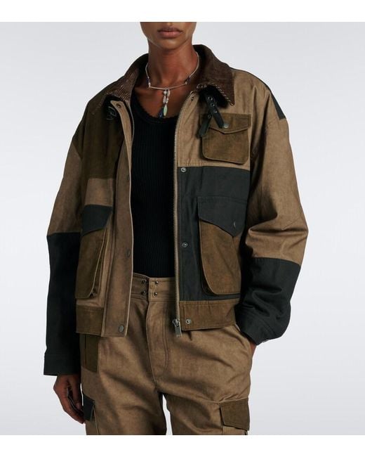 Isabel Marant Brown Risla Patchwork Cotton Jacket