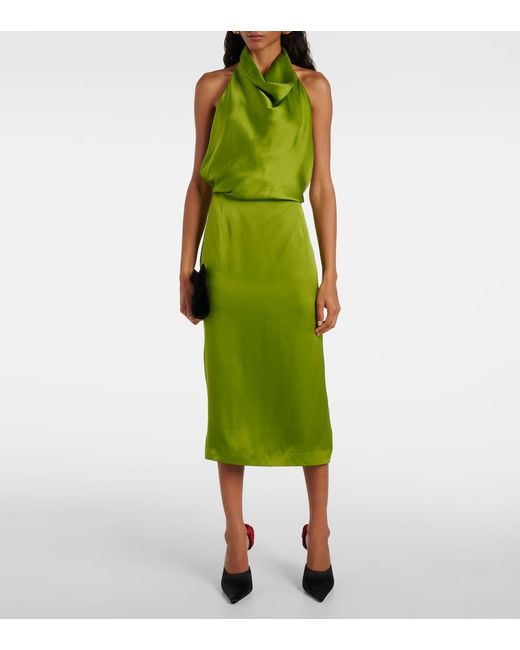 magda butrym green dress Magda Butrym Silk Mini Dress - Green Dresses, Clothing - MAGBB26495