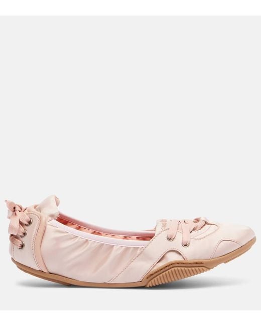 Acne Pink Bilaria Satin Sneakers