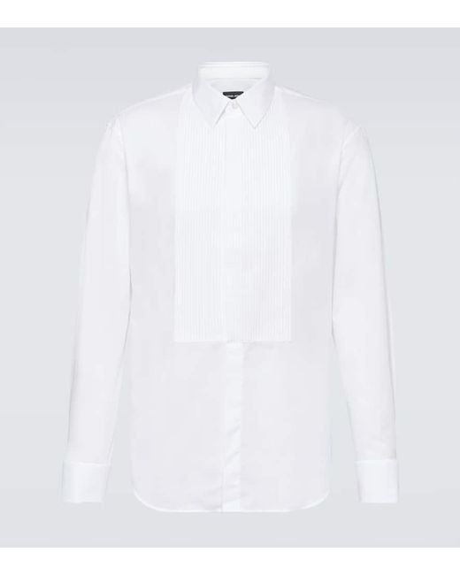 Camicia da smoking in cotone di Giorgio Armani in White da Uomo