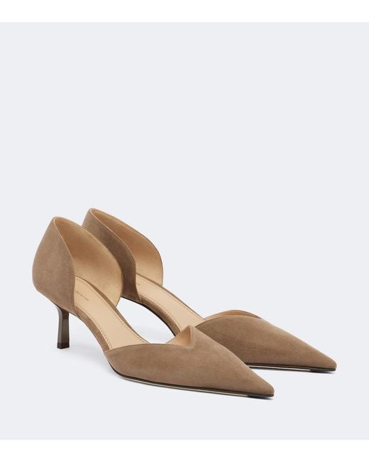 Victoria Beckham Brown Victoria Angle D'Orsay Suede Pumps