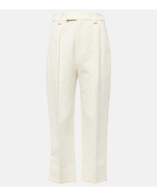 Pantalones de lino y algodon Loro Piana de color Natural