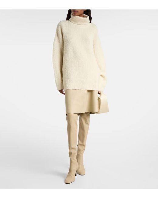 Totême  Natural Alpaca And Wool-Blend Turtleneck Sweater