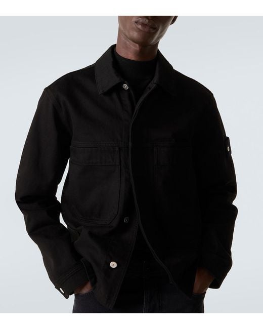 Stone Island Black Compass Denim Overshirt for men