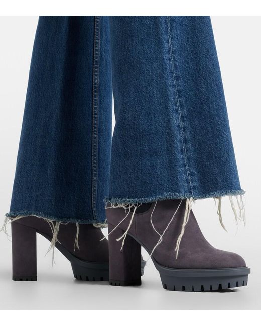 Gianvito Rossi Black Barry Suede Chelsea Boots
