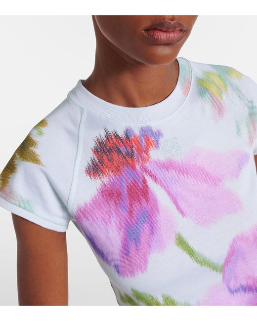 T-Shirt En Coton Melange A Fleurs Loewe en coloris Pink