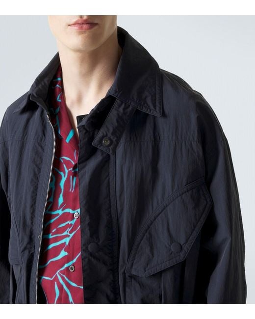 Dries Van Noten Blue Jersey Blouson Jacket for men