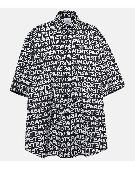 Vetements Black Printed Cotton Shirt