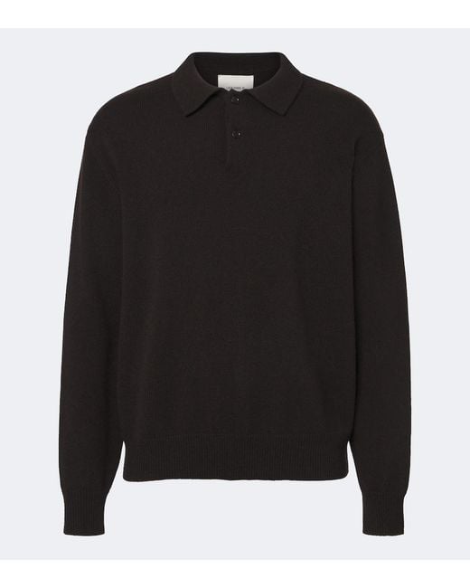 Lisa Yang Black Rufus Cashmere Polo Sweater for men