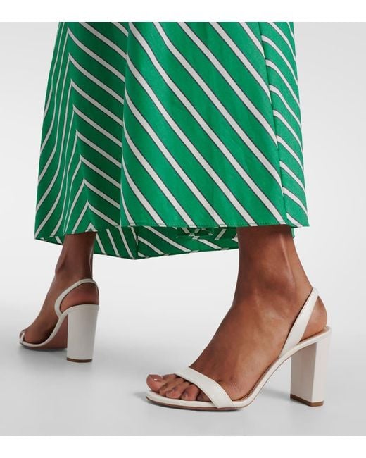 Aquazzura Metallic Slingback-Sandalen So Nude 85 Aus Leder