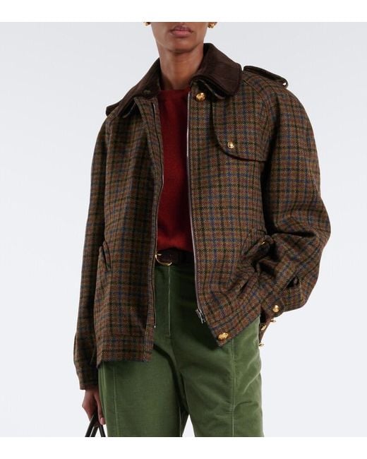 Blazé Milano Brown Chausie Checked Virgin Wool Jacket