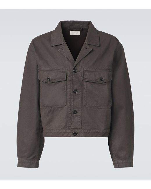 Lemaire Black Coated Denim Jacket for men