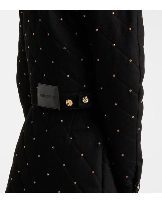 Nina Ricci Black Embellished Cropped Denim Jacket