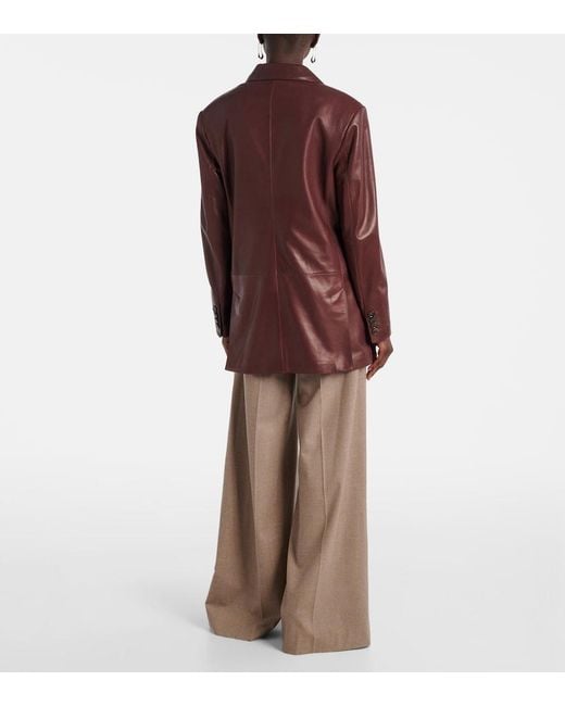 Max Mara Brown Duse Leather Jacket