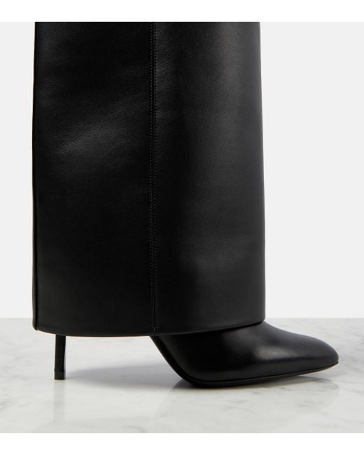 Givenchy Black Shark Lock Stiletto Over-the-knee Boots In Leather